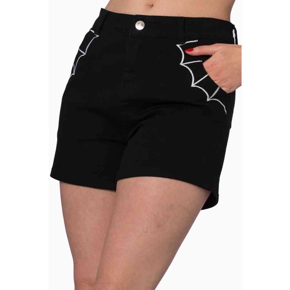 Banned - BELL TOWER BAT Pantalon court - Noir